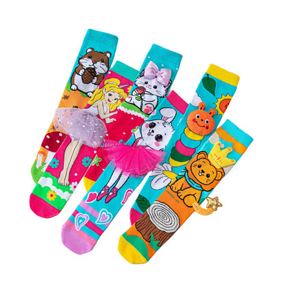 Kids Cute Cartoom Knee-High Crazy Socks