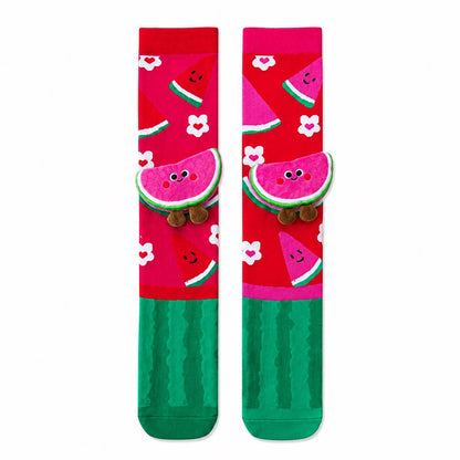 Funky Fruit 3D Cartoon Knee-High Socks