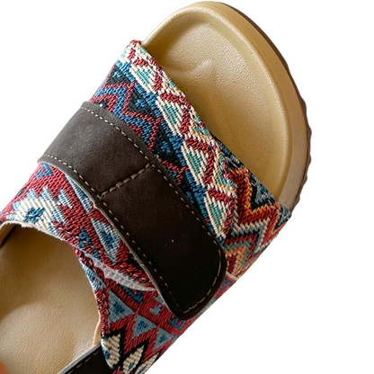 Children's Boho Chic Linen Cork Sandals