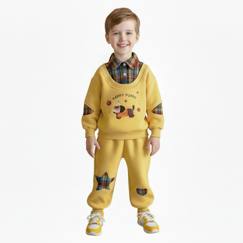 Kids Happy Puppy 2-Piece Outfit Set