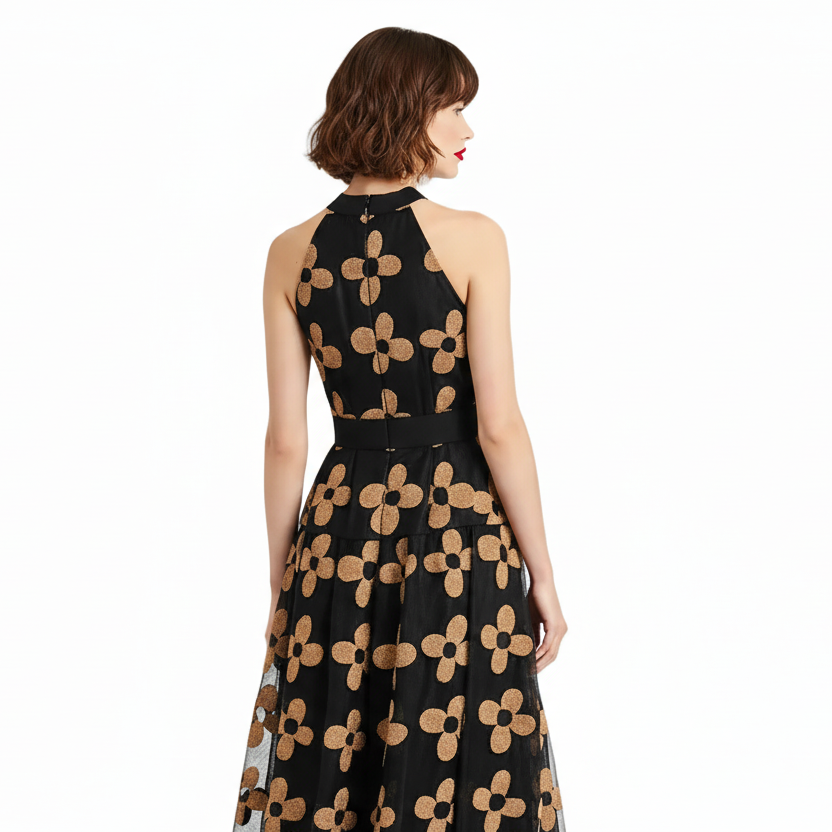 Fleur Luxe Halter Dress