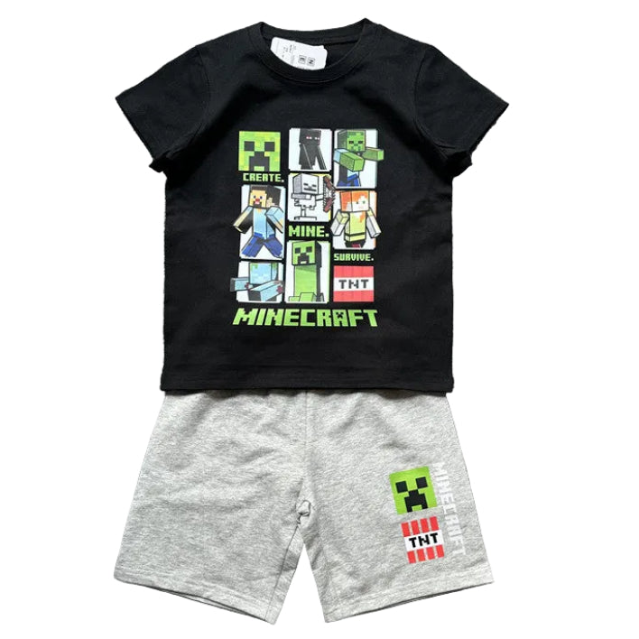 Minecraft T-Shirt and Shorts Outfit Sets