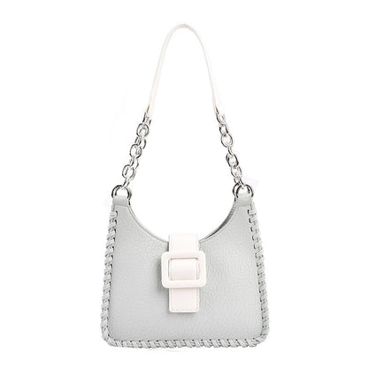 Buckle Bucket Shoulder Bag