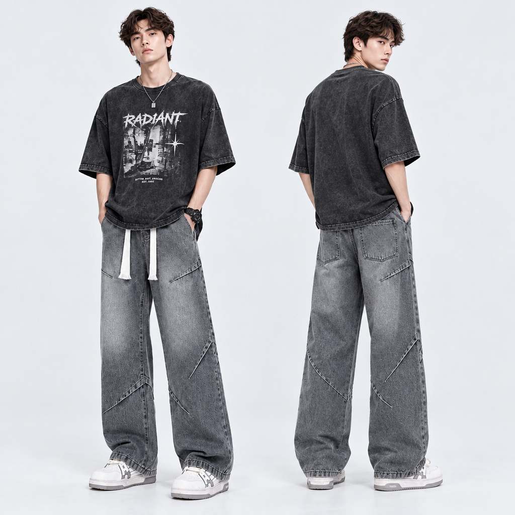 Men's Distressed Streetwear Baggy Jeans