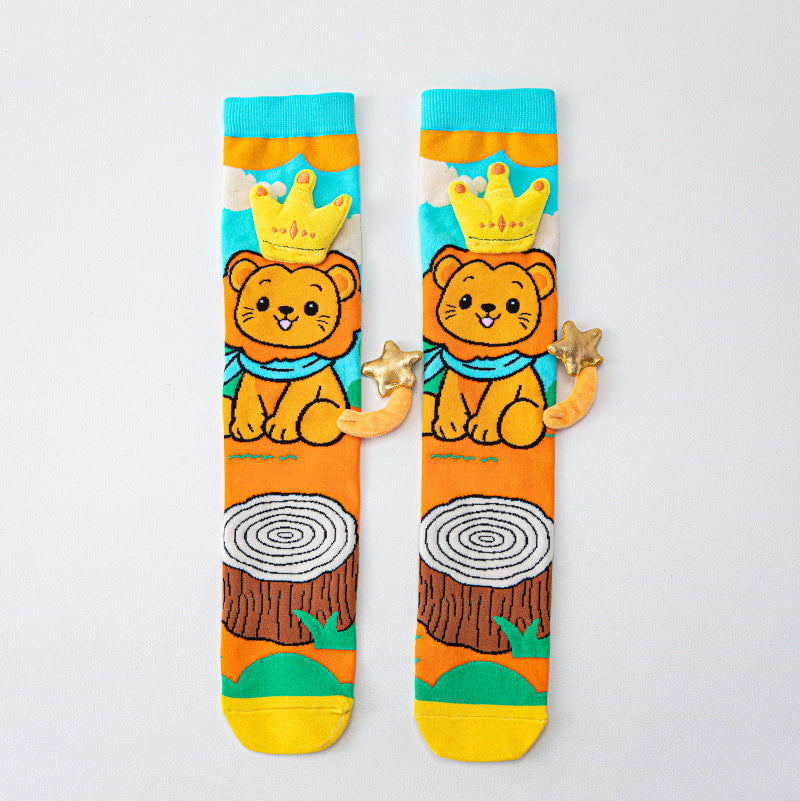 Kids Cute Cartoom Knee-High Crazy Socks