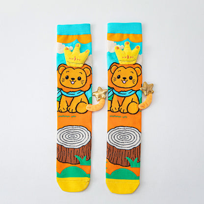 Kids Cute Cartoom Knee-High Crazy Socks