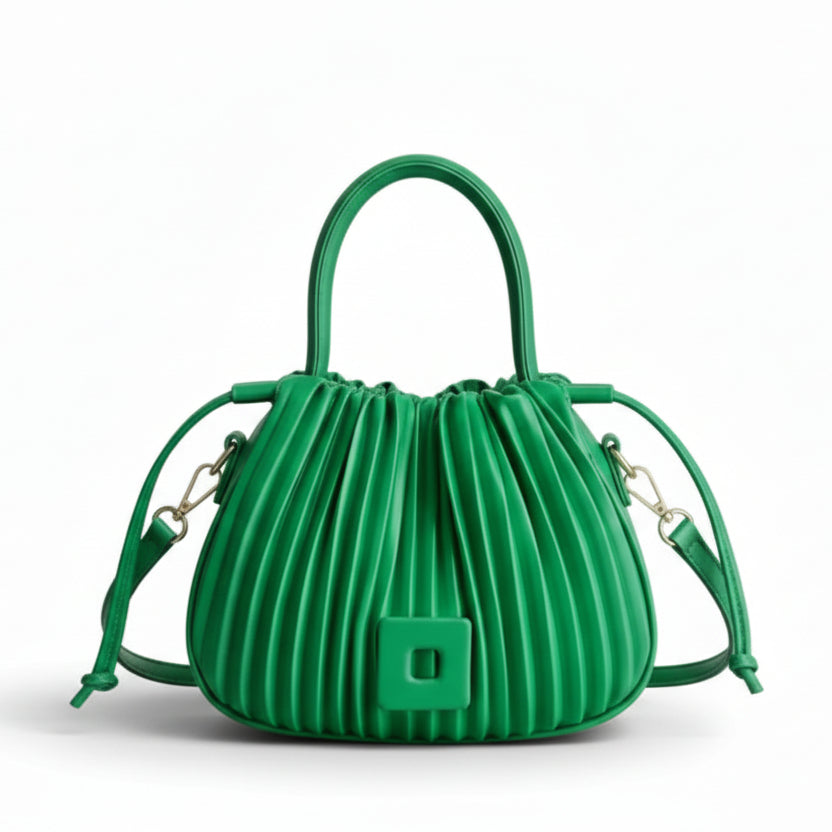 Pleated Bucket Crossbody Bag