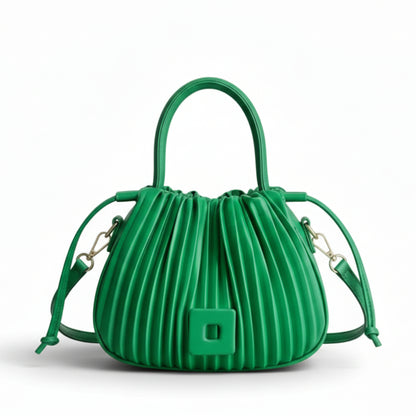 Pleated Bucket Crossbody Bag