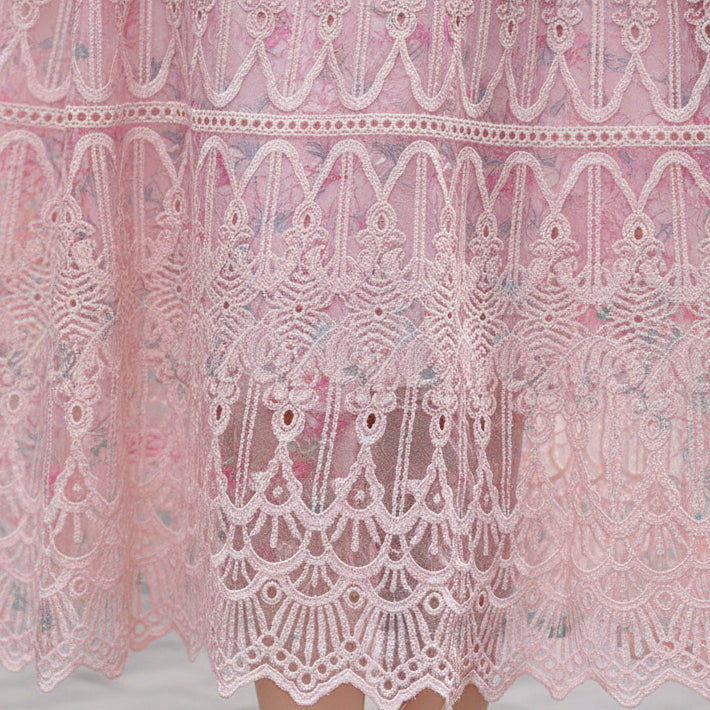 Mystique Embroidered Temperament Midi Dress.