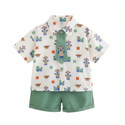Boy's The Little Conductor Summer 3-Piece Outfit Set