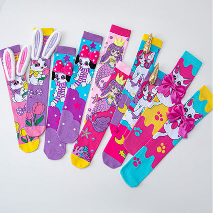 Girls' Vibrant Cute Cartoons Crazy Socks