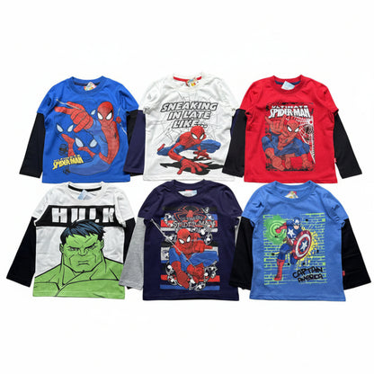 Marvel Superheroes Mock Long-Sleeve Tees 6-Piece Set