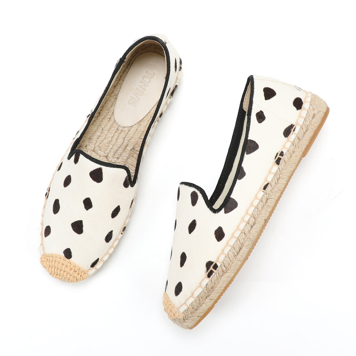 TONIVIS Women's Pony Hair Slip-On Espadrille Flats