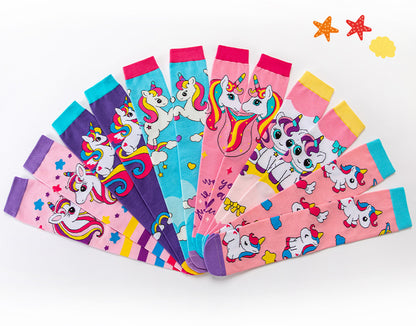 Adorable Children's Knee-High Unicorn Crazy Socks