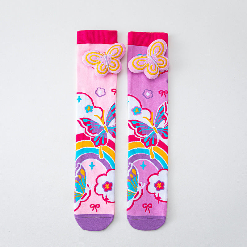 Girls' Cute 3D Cartoon Knee-High Crazy Socks