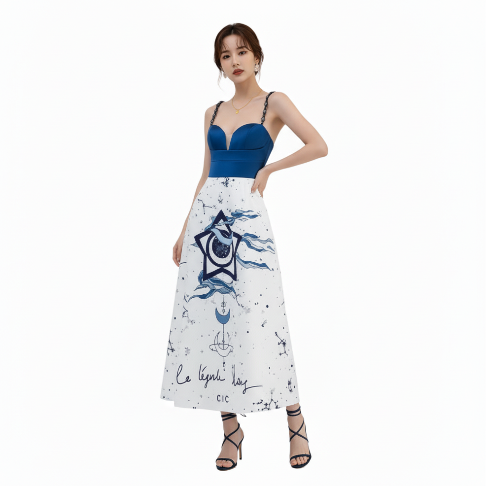 Constellation Elegant Temperament Midi Dress