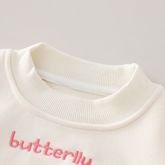 Pixie Dust Butterfly Girls' Sweatshirt and Sweatpants 2-Piece Outfit Set