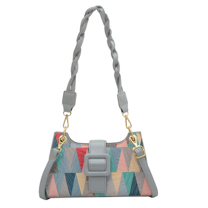 Buckle Contrast Shoulder Bag