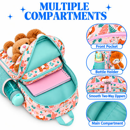 Girl's 3D Fox Plush School Backpack