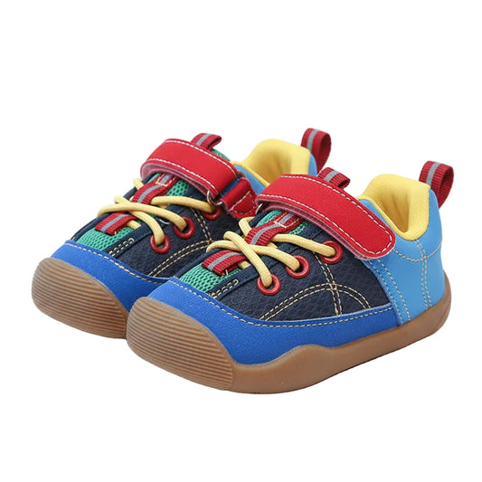 Little Jogger Patchwork Soft Sole Sneakers - Blue
