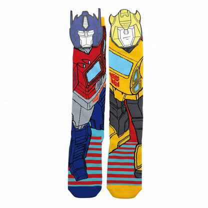 Transformers Optimus Prime & Bumblebee Mismatched Knee-High Crazy Socks