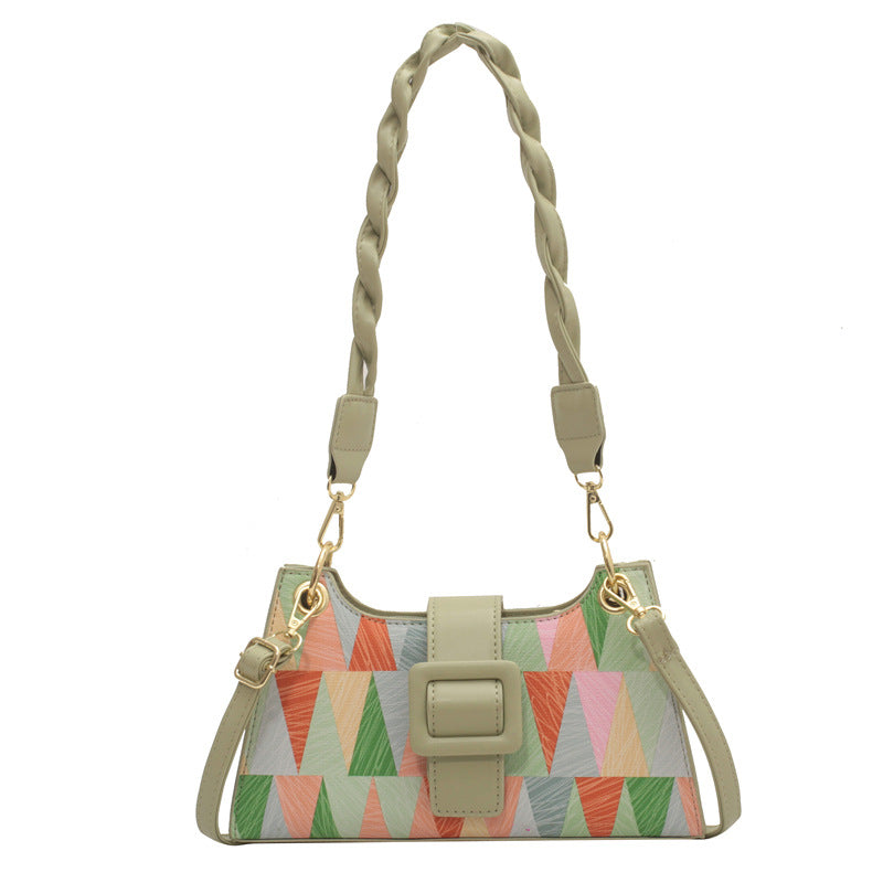 Buckle Contrast Shoulder Bag