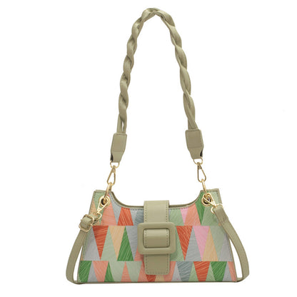 Buckle Contrast Shoulder Bag