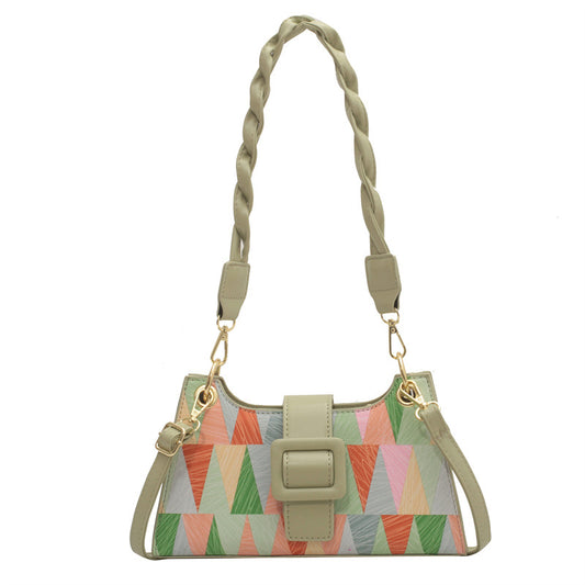 Buckle Contrast Shoulder Bag