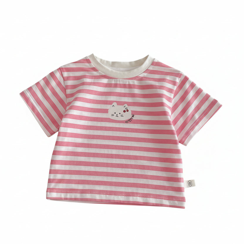 Girls' Pink Cat Outfit Set