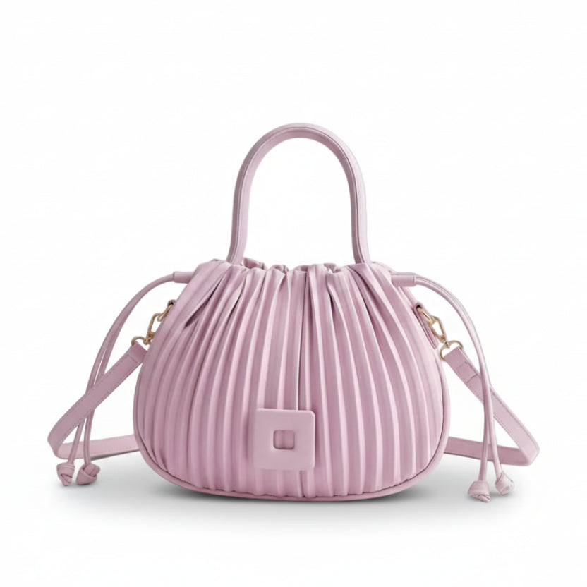 Pleated Bucket Crossbody Bag
