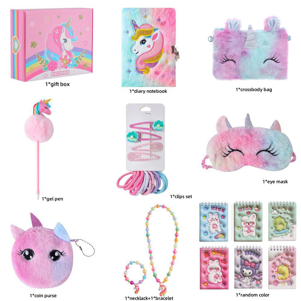 Children's Unicorn Stationery and Hairpins Gift Set Box