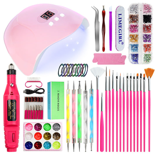 Nail Art Kit Manicure with UV LED Nail Lamp