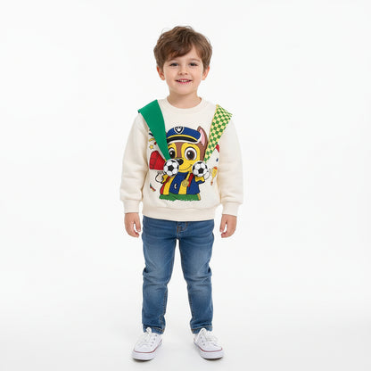 Paw Patrol Chase 3D Cartoon Applique Pullover Sweatshirt
