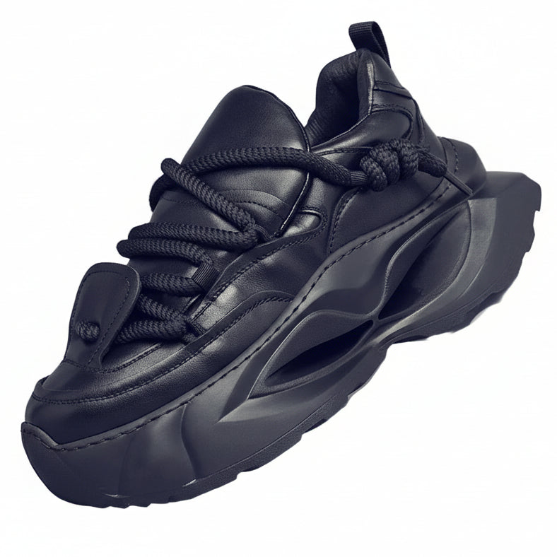Men's Alpha Sole Leather Shoes (Black)