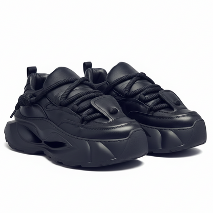 Men's Alpha Sole Leather Shoes (Black)