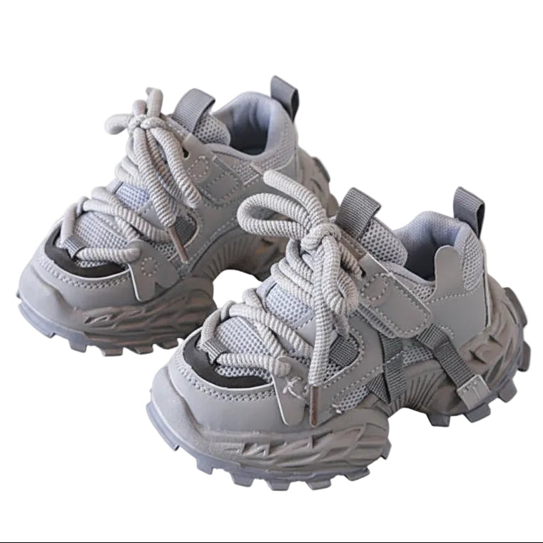 Children's Olympus Thick Soft Sole Sneakers - Gray