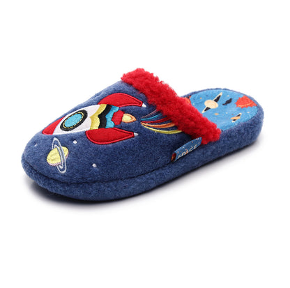 Kids Space Rocket Cozy Home Slippers
