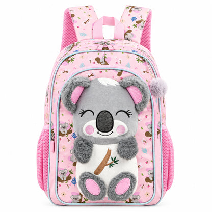 Girl's 3D Fox Plush School Backpack