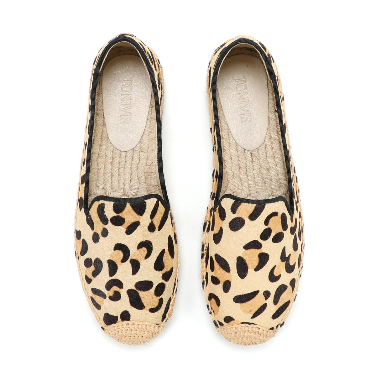 TONIVIS Women's Pony Hair Slip-On Espadrille Flats