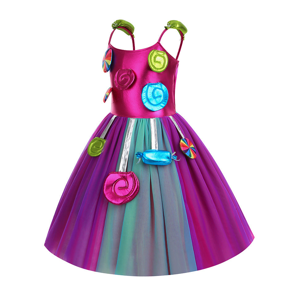 Girls Candyland Lollipop Princess Dress Set
