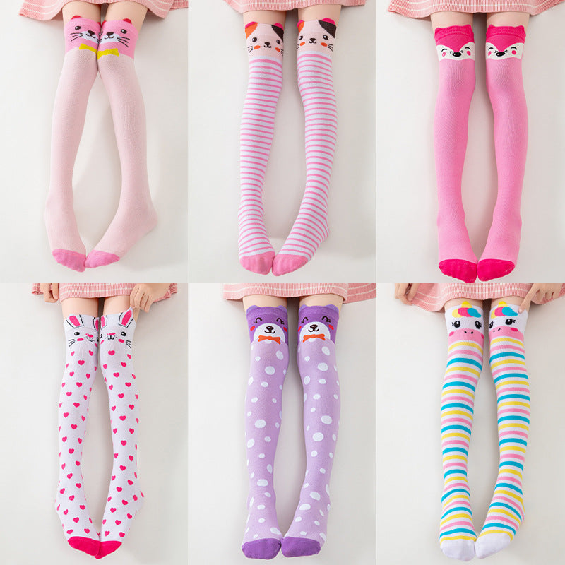 Girl's Adorable Animal Themed Over-The-Knee Crazy Socks