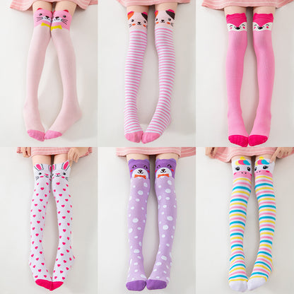 Girl's Adorable Animal Themed Over-The-Knee Crazy Socks