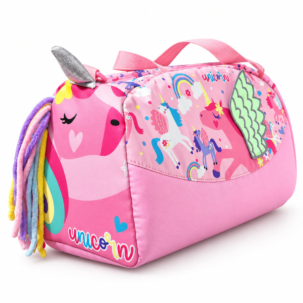 2-Piece Kids 3D Magical Unicorn Backpack & Duffel Bag Travel Set