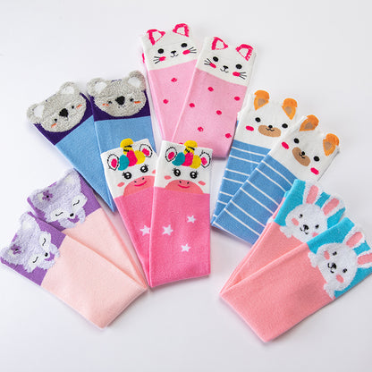 Girls Animal Cartoon Over-The-Knee Crazy Socks