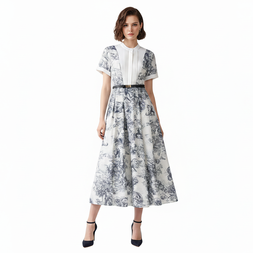 L'Amour Belted Shirt Midi Dress