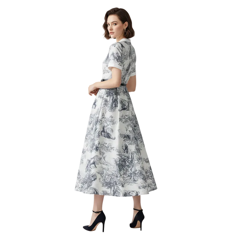 L'Amour Belted Shirt Midi Dress