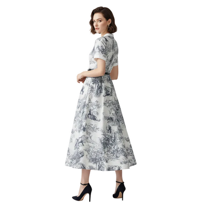 L'Amour Belted Shirt Midi Dress