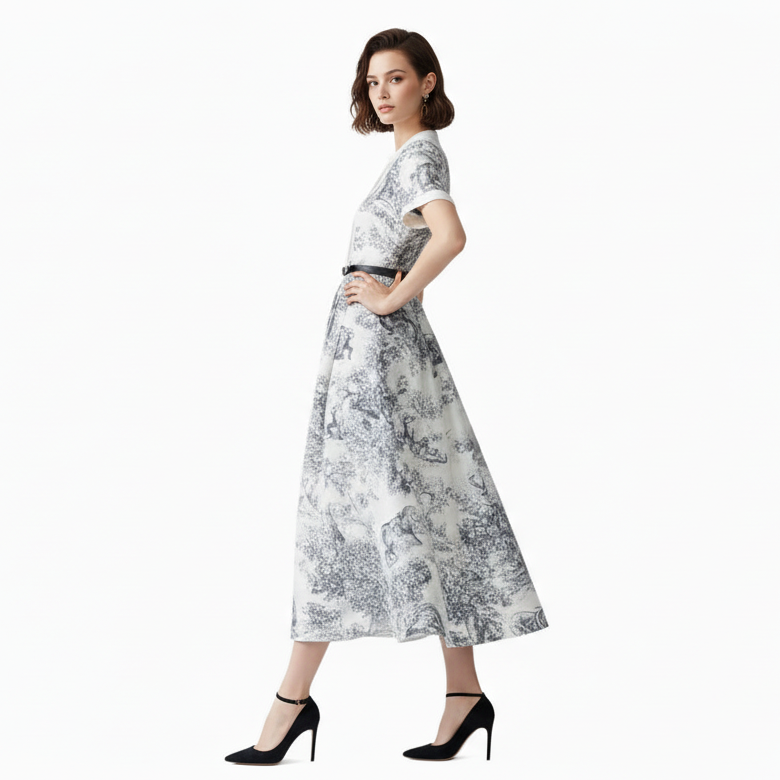 L'Amour Belted Shirt Midi Dress