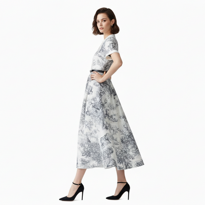 L'Amour Belted Shirt Midi Dress