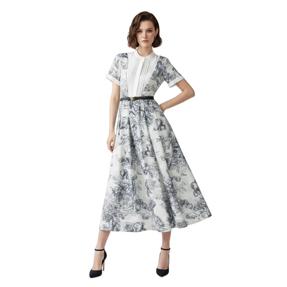 L'Amour Belted Shirt Midi Dress
